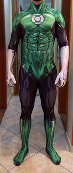 Zelená Cosplay Costume 3D Ptinted Superhrdina Kostým Spandex Cosplay Zentai Vyhovovali Halloween Kostým