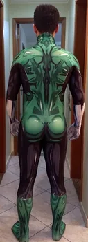 Zelená Cosplay Costume 3D Ptinted Superhrdina Kostým Spandex Cosplay Zentai Vyhovovali Halloween Kostým