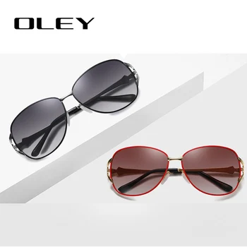 OLEY 2020 Nové dámske Okuliare Luxusné Značky slnečné Okuliare Gradient Polarizované Šošovky Okrúhle Slnečné okuliare Motýľ Oculos Feminino YA509