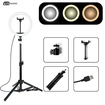 10 Palcový Krúžok Svetlo s Rôzne veľkosti Statívu Selfie Krúžok Lampa s Držiaka Telefónu, USB Konektor Fotografie Osvetlenie pre Youtube, Make-up