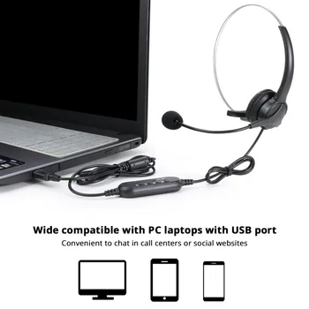 USB, Slúchadlá, Handsfree Slúchadlá S Mikrofónom Headset Potlačením Hluku Nastaviteľné Hovoru Pre Herné headset Počítač Business Hráč