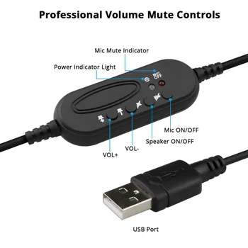 USB, Slúchadlá, Handsfree Slúchadlá S Mikrofónom Headset Potlačením Hluku Nastaviteľné Hovoru Pre Herné headset Počítač Business Hráč