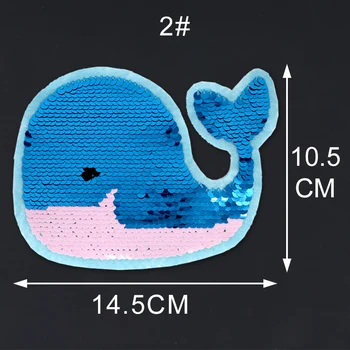 Šiť na Srdce Sequined Myši Veľryba Psa Cartoon Vyšívané Flitrami Záplaty pre Deti, Oblečenie, Odznaky Nášivka Patch Nálepky