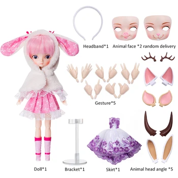 Veľké eyed girl bábiky BBGirl 2.0 nový príchod,predávať s animial tváre a ďalšie príslušenstvo