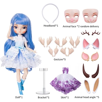 Veľké eyed girl bábiky BBGirl 2.0 nový príchod,predávať s animial tváre a ďalšie príslušenstvo