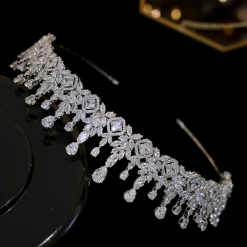 Nádherné a jednoduché crystal koruny ženské svadobné headdress nevesta štúdia šperky, vlasové doplnky A00579
