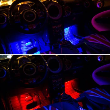 2ks/set Auto Auto Atmosféru Osvetlenie Interiéru Dash Poschodí Nohy Dolnej Dekorácie, Lampy Auto styling Pre MINI COOPER s JCW Príslušenstvo