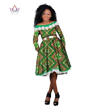 Africké Šaty pre Ženy, Nové Vzory Žien Šaty Blusas Dashiki pre Ženy, Dlhý Rukáv Šaty Plus Veľkosť Afriky Oblečenie WY657