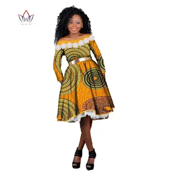 Africké Šaty pre Ženy, Nové Vzory Žien Šaty Blusas Dashiki pre Ženy, Dlhý Rukáv Šaty Plus Veľkosť Afriky Oblečenie WY657