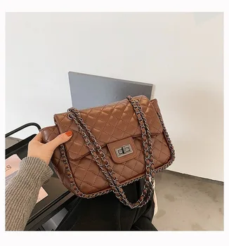 2020 nové módne dámy veľká kapacita vrecka vyšívacie nite taška cez rameno wild kórejská verzia jednoduché reťazca taška messenger taška