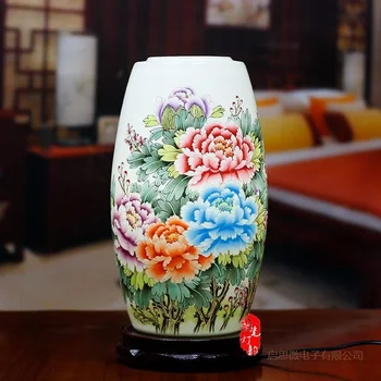 Nový Čínsky Štýl, stolná lampa drevený základ e27 držiteľ Keramiky Stolové Lampy, Obývacia Izba, Spálňa retro nočná lampa Moderný stôl