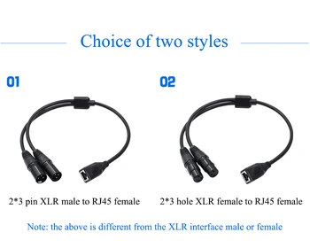Dual XLR samec RJ45 samica audio kábel usb,Sieťové Rozhranie žena na XLR Audio prenos signálu
