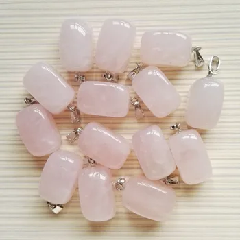 Veľkoobchod kvalitné Prírodné ružové crystal kameň charms Nepravidelného tvaru prívesky ružový kameň prívesky 24pcs/veľa