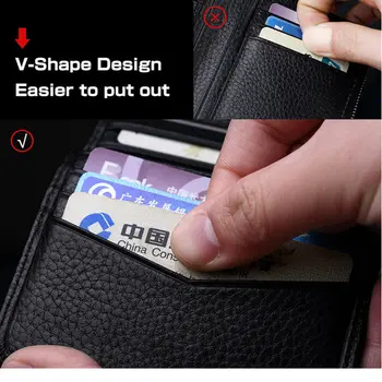2019williampolo nový ultra tenké, mäkké kožené pánske Kožené Mini Peňaženka jednoduchý dizajn business liči vzor vrecku krátke Peňaženky