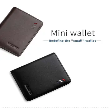2019williampolo nový ultra tenké, mäkké kožené pánske Kožené Mini Peňaženka jednoduchý dizajn business liči vzor vrecku krátke Peňaženky