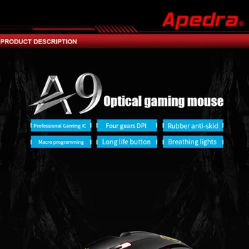 Apedra IMICE Herná Myš Ergonomický Wired Mouse 6 Tlačidlá LED 3200 DPI Programovateľné Myši Hráč Myší Tichý Mause s Podsvietením fo
