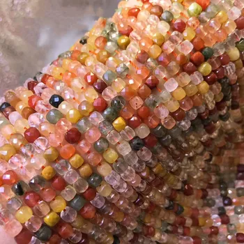 Multicolor Rutilated Quartz voľné korálky námestie tvárou 4.5-5mm pre KUTILOV, šperky, takže FPPJ veľkoobchod korálky prírody klenot kameň