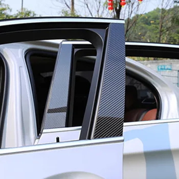 Carbon Fiber Auto Okno B-stĺpikov Liatie Výbava Auta Styling Nálepky Na BMW F20 E90 F30 E60 F10 E70 E46 F07 F25 F15 Príslušenstvo