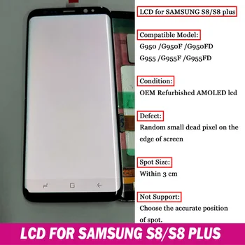 AMOLED Pre Samsung Galaxy S9 S9 Plus S8 S8 Plus Poznámka 8 Lcd Displej Dotykový Displej Digitalizátorom. G950 G955 G960 G965 N9500 +miestečko