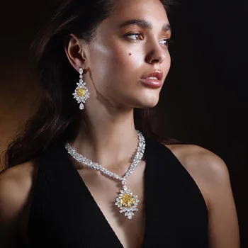 HIBRIDE Luxusné AAA CZ Svadobné Svadobné Šperky Nastaviť Klasický Dizajn Ženy 2pc Nastaviť Zapojenie Obrad a Výročie Bijoux N-1723