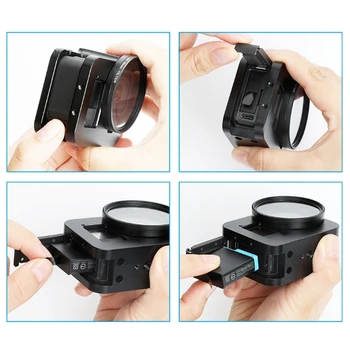 Zliatina hliníka Ochranné puzdro pre GoPro Hero 8 Čierny Kovový Rám Klietky + UV Objektív Filter pre Go Pro 8 Kamery Príslušenstvo