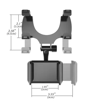 Universal Car Phone Držiak O 360 Stupňov Pre iPhone Samsung Huawei GPS, Smartphone Stáť Auto Spätné Zrkadlo Montáž Držiaka Telefónu