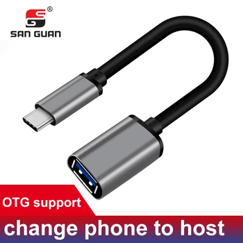 0,2 M Krátke OTG Typ-C, USB 3.0 Female OTG kábel Kábel Adaptéra USBC pre MacBook Pro Huawei Xiao Nexus Samsung USB Disk HDD pripojenie