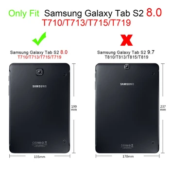 MTT PU Kožené puzdro Pre Samsung Galaxy Tab S2 S 2 8 palcový Magnetické Flip Stojan Ochranné Funda Tablet Prípade T715 T710 T715C T713