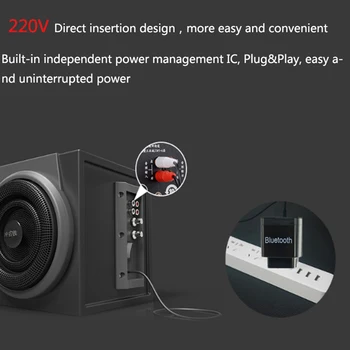 AC EÚ Adaptér 220V Bluetooth V3.0 Prijímač 3.5 MM AUX Prenosné Bezdrôtové Audio Stereo Hudby Prijímač Audio Adaptér Podpora A2DP
