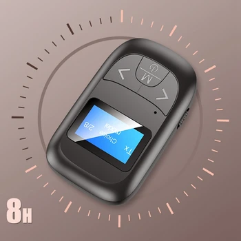 Bluetooth 5.0 Vysielač a Prijímač LCD Displej 3.5 mm AUX Stereo hardvérový kľúč USB Bezdrôtový Adaptér pre Auto, PC, TV, konektor pre Slúchadlá