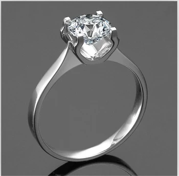 Pevné Platinum PT950 Krúžok 1CT Diamantové Prstene Pre Ženy Zapojenie Sľub Šperky D Biela Farba Zlata Birthdy Darček Pre Dievča