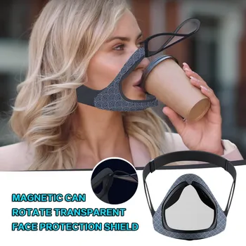 Umývateľný Masku na Tvár Vytlačené Magnetické Maska na Ústa Čiapky PM2.5 Ucho Ochranné Úst Maska Reuseable Ženy Muži Mask Mascarilla