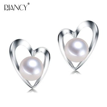 Móda Sladkovodné white pearl náušnice Malé čerstvé láska stud Náušnice pre ženu Svadobné Šperky klasické Jednoduché Pearl Šperky