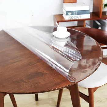2.0/3.0 mm transparentné pvc obrus nepremokavé obrus okrúhly obrus stola kryt gauč sklo krištáľ rada prestieranie podložky