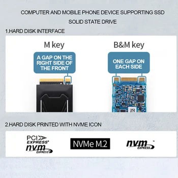 Nvme Krytu M. 2 PCI-E SSD M Kľúč Na Typ-C, USB 3.1 Gen2 Externý Adaptér Prípade Odolné B88