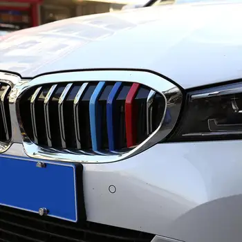 Mriežka Vkladá Časti Auta, ABS Prednej maske Dekorácie Farebné Pásy Výbava pre BMW G20 3 Série 2019 2020 Rok Príslušenstvo