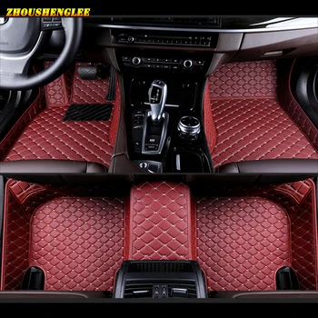 Zhoushenglee Vlastné auto rohože pre smart všetky modely fortwo forfour forjeremy auto-styling Vlastné auto podlahové rohože Purpurový/červený