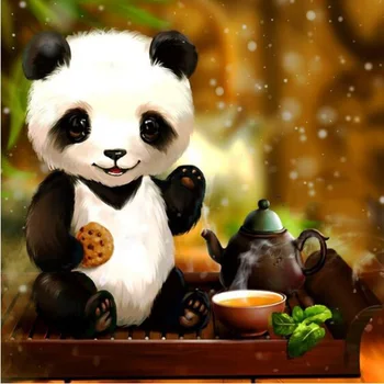 Nové HOBBY 5D Diamond Maľovanie Výšivky Roztomilá Panda Cross Stitch Plavidlá Domov Stenu Decor