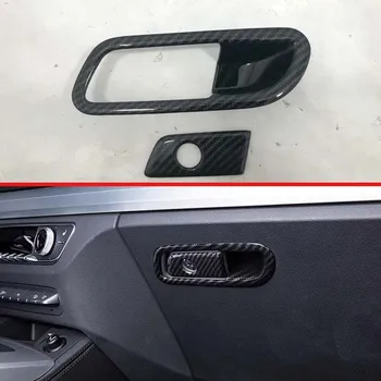 Pre Audi Q5 FY 2018 2019 2020 Uhlíkové Vlákna Štýl Interiéru Rukavice Box Rukoväť Kryt Trim 2 ks Auto Styling Príslušenstvo