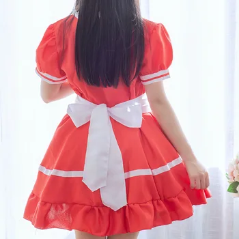 Čierna, Červená, Fialová Modrá Zelená Ružová francúzska Slúžka Oblečenie Japonské Anime Cos Uniformy K-NA Cosplay Kostým Gothic Lolita Oblečenie