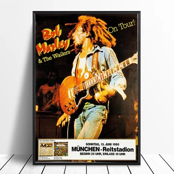 Bob Marley Nemecký Koncert Plagát Nemecko, 1980 Výtvarné Umenie Reggae Hudba Domova Steny Výzdoba Steny Umelecké Plátno Tlačiť