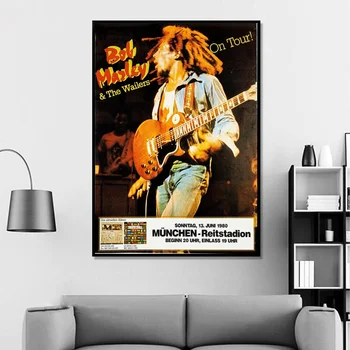 Bob Marley Nemecký Koncert Plagát Nemecko, 1980 Výtvarné Umenie Reggae Hudba Domova Steny Výzdoba Steny Umelecké Plátno Tlačiť