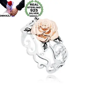 OMHXZJ Veľkoobchod Európskej Módy Žena, Dievča Strany Svadobný Dar Duté Rose 925 Sterling Silver 14KT Rose Gold Ring RR419