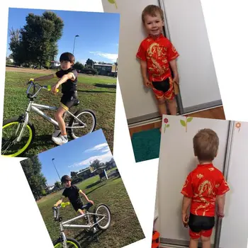 2021 Nové Priedušný rýchloschnúci detský Cyklistický Dres Nastaviť Šortky Deti Geometrické Vzory Cyklistické Oblečenie Chlapci v Lete Požičovňa Nosenie