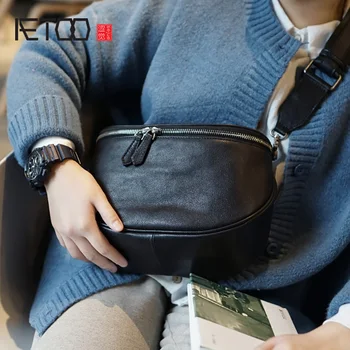 AETOO Retro Japonských žien, ručné cowhide rameno šikmé taška, bežné kórejská verzia kože Hrudníka taška