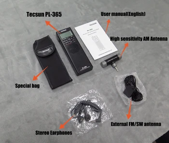 Tecsun PL-365 Prenosné Single-Sideband Prijímača Full-Pásma Digitálne Demodulation pre Starších ľudí, DSP FM Polovici Vlnovej dĺžky SSB Rádio