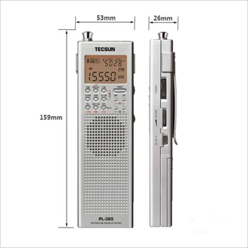 Tecsun PL-365 Prenosné Single-Sideband Prijímača Full-Pásma Digitálne Demodulation pre Starších ľudí, DSP FM Polovici Vlnovej dĺžky SSB Rádio