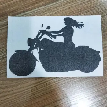 15*9.8 cm Dievča Motocyklový Jazdec Auto Samolepky Cyklu Stará Dáma Biker Auto Vinyl Odtlačkový Zábavné Osobnosti Nálepky Auto Styling