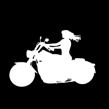 15*9.8 cm Dievča Motocyklový Jazdec Auto Samolepky Cyklu Stará Dáma Biker Auto Vinyl Odtlačkový Zábavné Osobnosti Nálepky Auto Styling