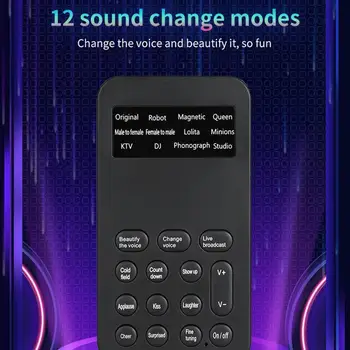 Mikrofón, Voice Changer Mini Zvuková Karta 12 Akustického Meniča Režimy Hlasový Záznam Hry Voice Changer pre Počítač, Telefón